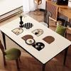 New Chinese Style Oil-Proof Waterproof Scald-Proof Leather Dining Table Mat