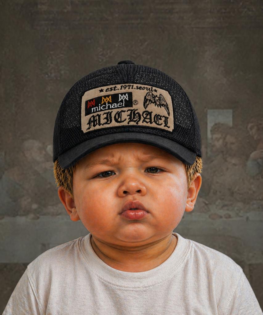 Mikael1991 Triple Ma Patch Mesh Cap, Black