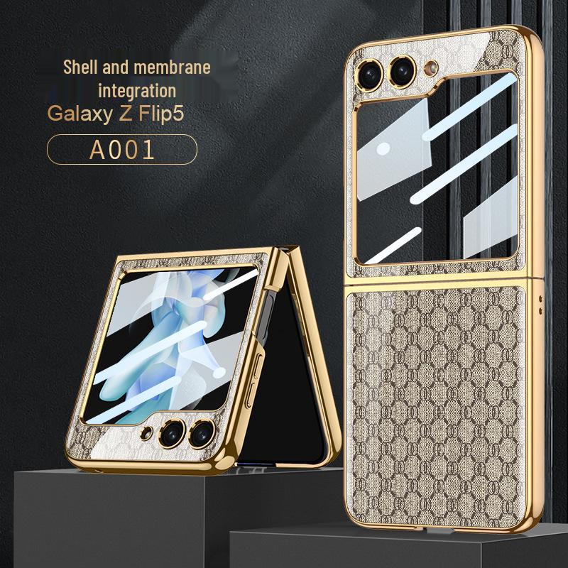 Samsung Galaxy Z Flip 5 Anti-Drop Luxury Glass Case - Full Coverage