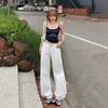 Autumn New American Spice Girls Pure White Jeans Women's Low Waist Loose Straight Skinny Versatile Mopping Wide Leg Pants Tide