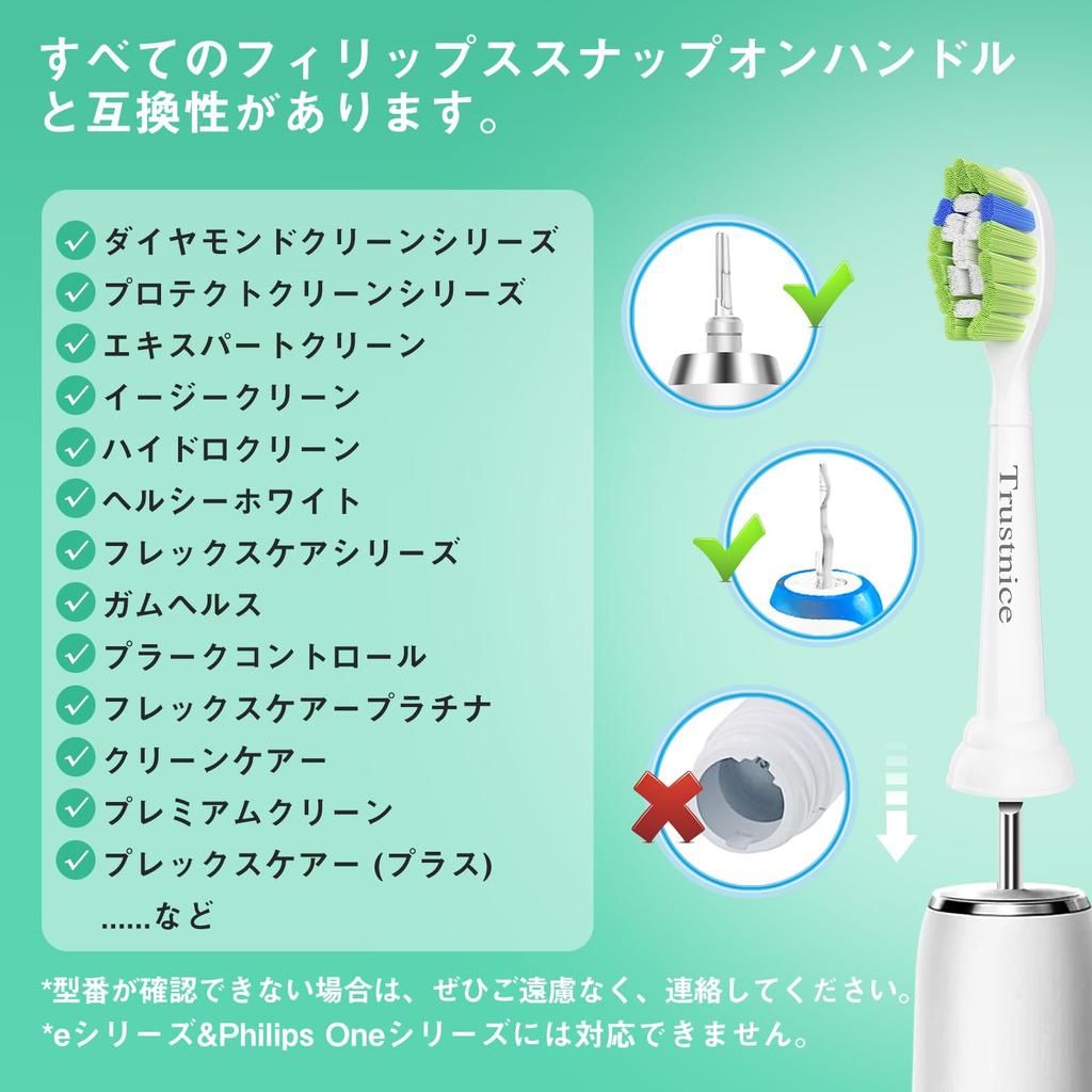 Trustnice Electric Toothbrush Replacement Compatible with Philips Diamond Clean Plaque Removal Replacement Brushes with Hygiene Covers for Home and