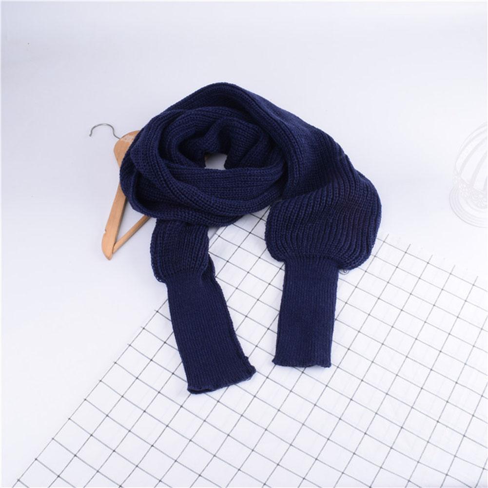 Autumn Winter Knitted Wool Scarf Korean Version Super Long Shawl With Sleeves Scarf For Men Women