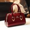 Patent Leather Mom's Handbag: Fashionable Genuine Leather Crossbody Shoulder Bag