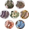 5 Pairs Three-Dimensional Women Textured Socks Palace Style Long Stockings  Spring Autumn
