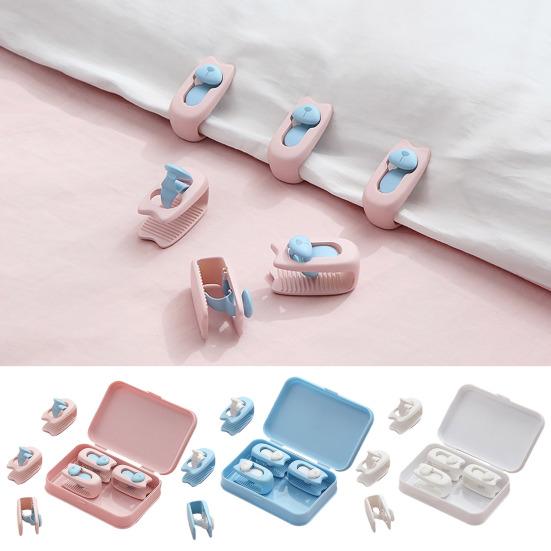 6Pcs Cute Bear Quilt Holder Clip Needleless & Seamless Fastener for Duvet Firmly Prevent Slip Universal Bed Sheet Clips Non-slip Blanket Fixed Buckles