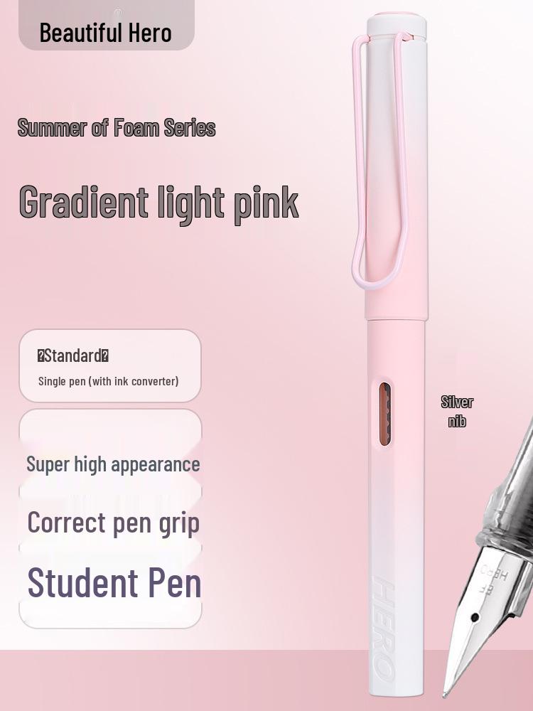 

HERO 1359 Summer Foam Fountain Pen - Starry Sky, Extra Fine for Third Grade Students 0.38mm Bright Nib