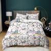 Cartoon Cat Duvet Cover Set Full Size Cute Cat Bedding Sets For Kids Girls Blue Watercolor Cat Comforter Covers Set All Season