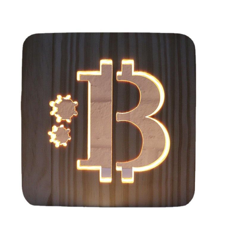 Creative 3D Night Lamp Corporate Gift Design Letter Music Notes Solid Wood Hollowed-out Carving LED Desk Lamp Wooden