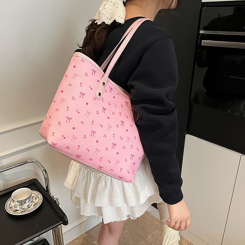 Street Style Large Capacity Pu Tote Bag For Daily Use Womens Shoulder Handbag