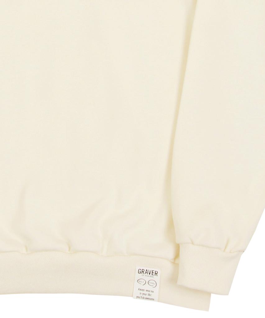GRAVER [Unisex] Yellow Boots Puppy Embroidered Sweatshirt_Cream