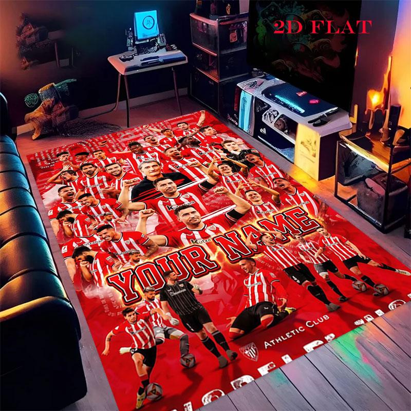 Custom Athletic Bilbao Carpet Rug for Living Room Bedroom Home Sofa Decoration,Kids play Nonslip Floor Mat