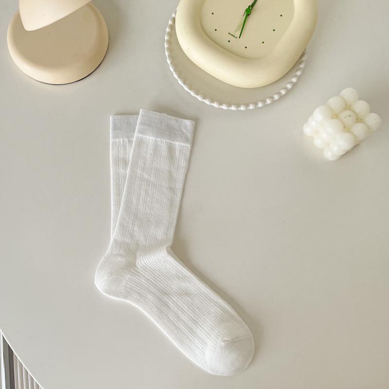 

Женские носки Лолита, милые носки средней длины для девочек, тонкие дышащие однотонные черные, белые, серые свободные длинные носки из сетки