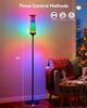 RGBICW Floor Lamp with Glass Shade, Color Changing LED, Music Sync, Smart App & Remote Control, 16M Colors for Bedroom, Living R