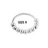 Fidget Spinner Rings for Women Crystal Flower Sun Star Moon Beads Anti Stress Anxiety Ring Rotatable Jewelry
