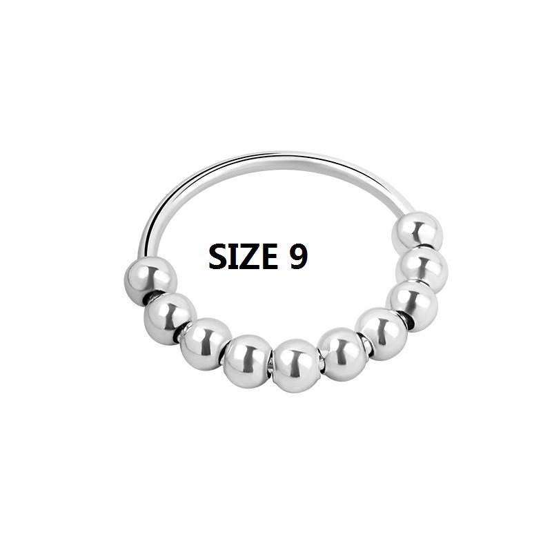 Fidget Spinner Rings for Women Crystal Flower Sun Star Moon Beads Anti Stress Anxiety Ring Rotatable Jewelry