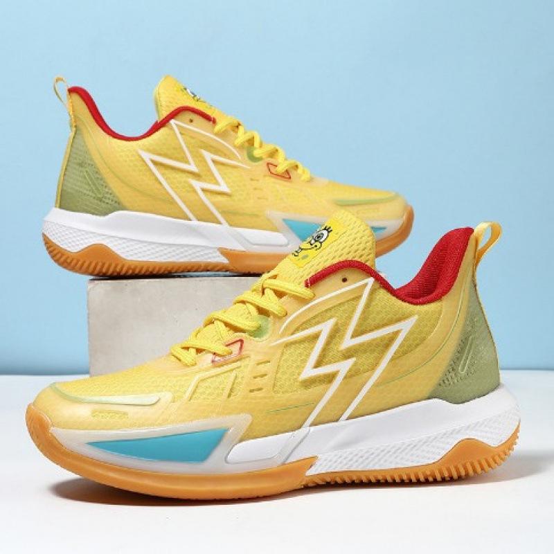 Buty do koszykówki SpongeBob dla mężczyzn i kobiet z niską cholewką, oddychające, antypoślizgowe, odporne na zużycie, amortyzujące wstrząsy, lekkie, z miękką podeszwą, studenckie, świecące