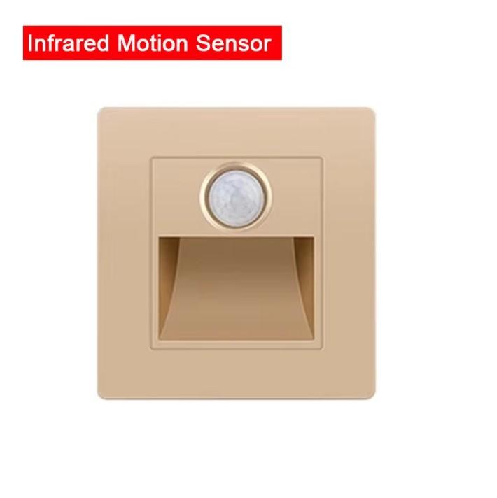PIR Motion Detector Light Sensor Led Lights AC 110V-240V Recessed Staircase Bedroom Wall Lamp Led Night Light