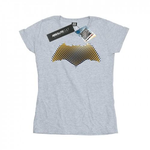 

DC Comics Womens/Ladies Justice League Movie Batman Logo Textured Cotton T-Shirt білий