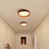 1116 LED Wood Grain Ceiling Round Ceiling Lamp 11cm Ultra-thin Hallway Balcony Lighting Kitchen Three-color Light Changing Lamp