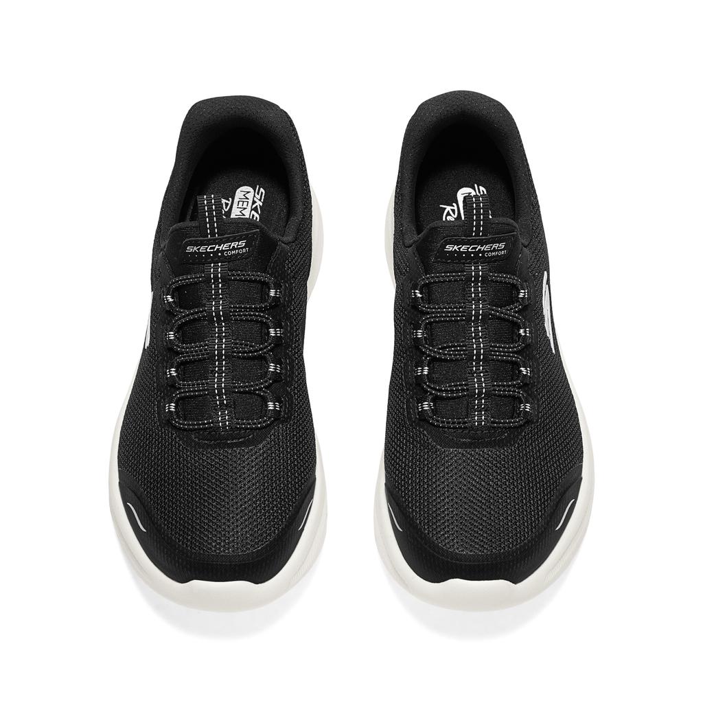 Skechers Sport PU Mesh Lightweight Comfortable Dry Low-Top Casual Shoes Women Sneakers Black White 150906-BKW