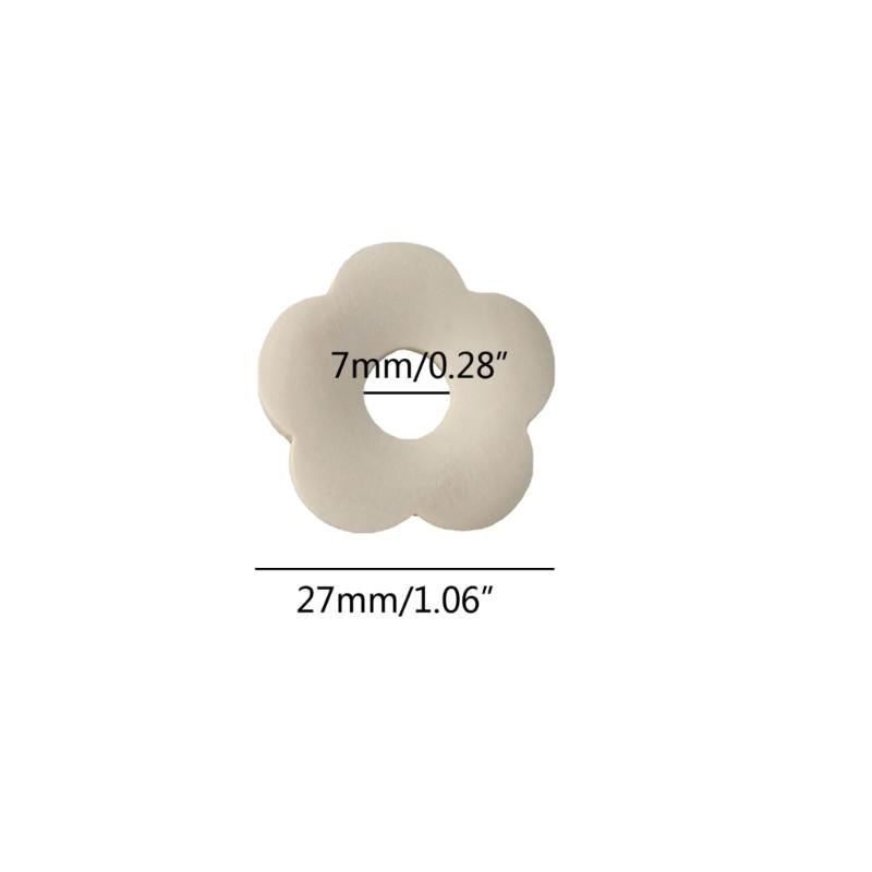 10 Pcs Wooden Flower-Shaped Spacer Beads Blanks Flower Earring Findings Charm for DIY Necklace Earrings Jewelry Making