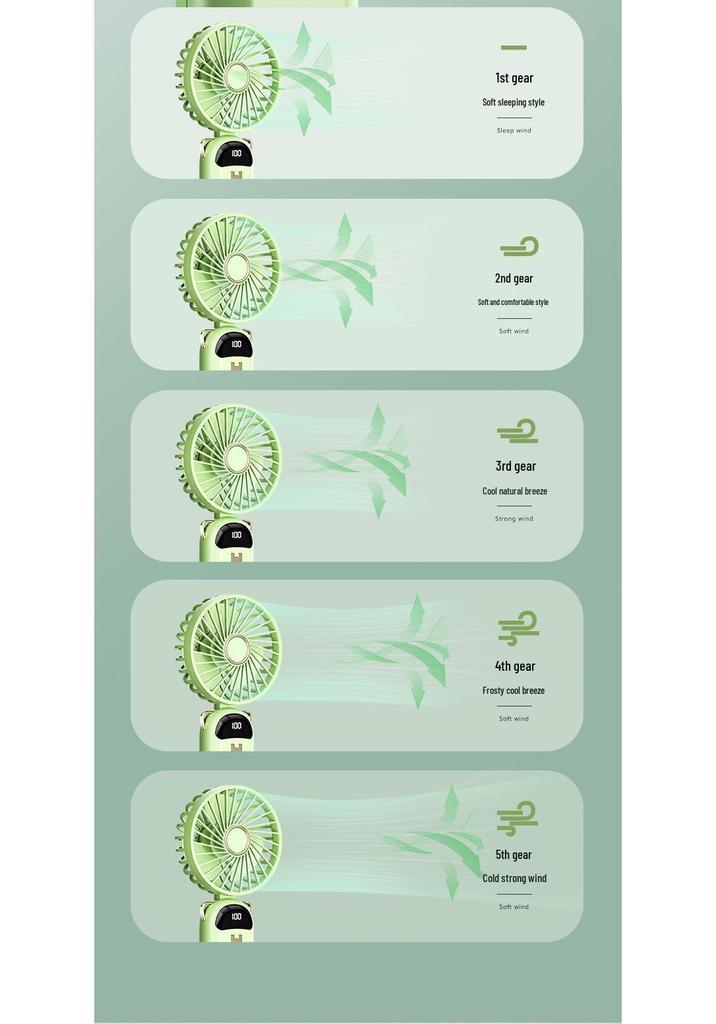 Foldable USB Rechargeable Silent Neck Fan - Handheld & Desktop
