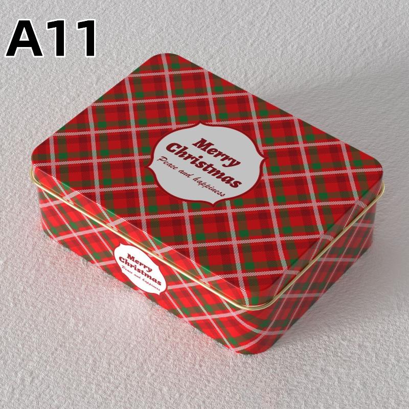 Christmas Tinplate Candy Tin Can Metal Box Cartoon Elk Santa Claus Letter Printed Xmas Candy Cookie Tea Storage Gift Case