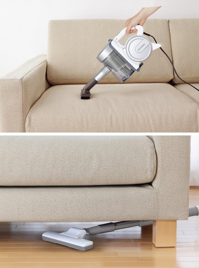 Iris Ohyama Stick Vacuum Cleaner, Cyclone Type, 2-Way, Crevice Nozzle, Small Brush, IC-S55E-S