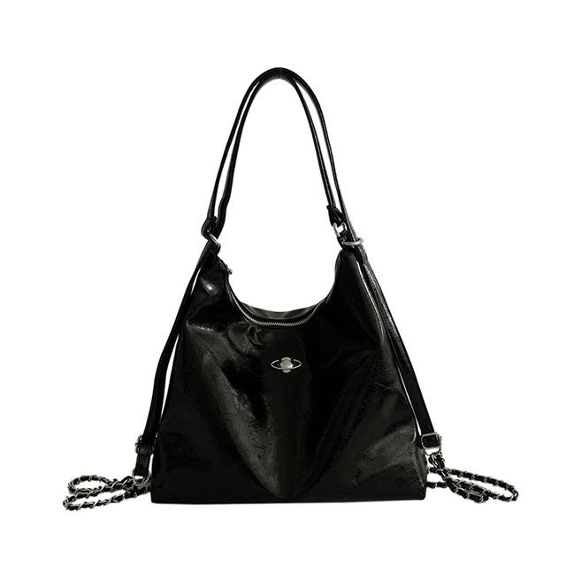 

Черная сумка для женщин, новая модная дизайнерская сумка из искусственной кожи с мягким плечом, усовершенствованная и оригинальная женская сумка