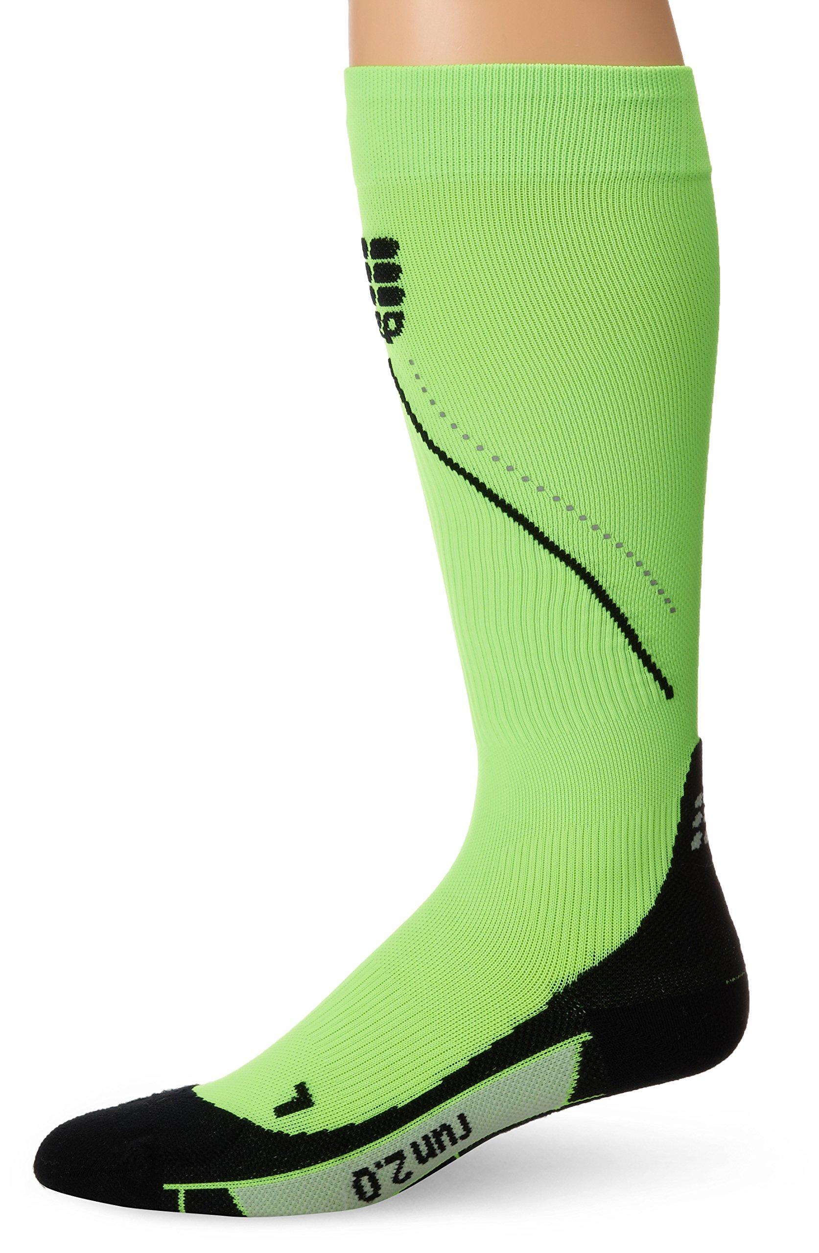 

CEP Men s Night Run Socks 2.0 Long Socks WP5N Flash Green/Black Size 4
