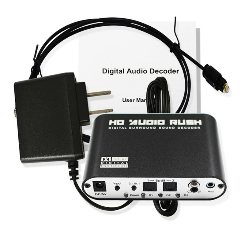 

Plugs and Play 5.1Channel Sound Decoding Device AC3 Support Multiple Input Interfaces and Volumes Control Quality Sound 1