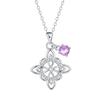 Twelve Zodiac Stones Witch Knot Necklace - Elegant Clavicle Chain Pendant Birthday Gift