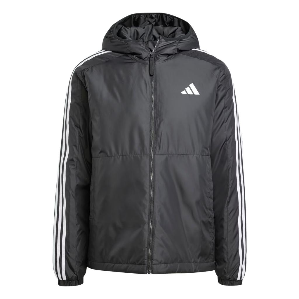Adidas Ess 3S Ins Ho J Fashion Comfortable Versatile Hooded Full Zip Cotton Jacket Men Jacket Black JD1032