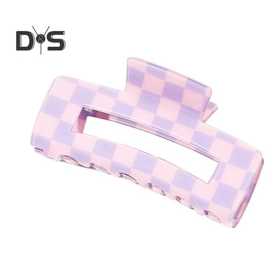 1/4Pcs Women Hair Claws Strong Fixation Plaid Pattern Design Hair Clips Versatile Lattice Hair Accessories