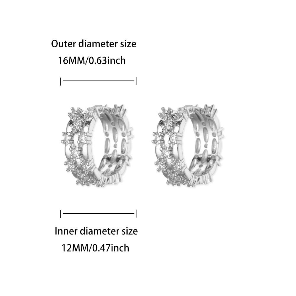 

Luxury Stainless Steel Earrings Cubic Zirconia Silver Color Anti Fading Earrings for Women Wedding Jewelry Punk Accessories Gift