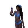 Korean Retro Grid Girl Bikini Three-Piece Split Swimsuit Set with Triangle Soft Cup