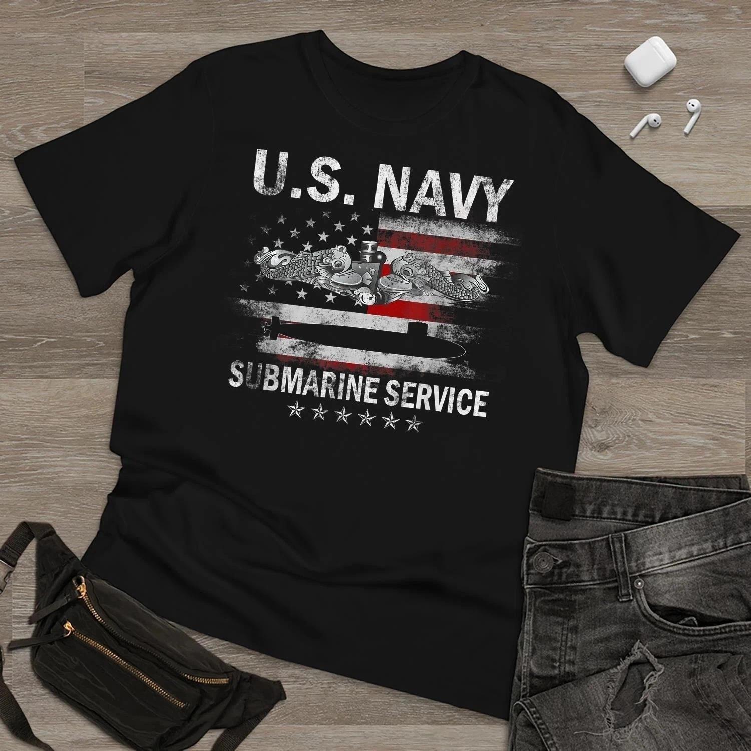 

U.S Navy Submarines Silent Service Vintage Veterans Day T Shirt Unisex Full Size S
