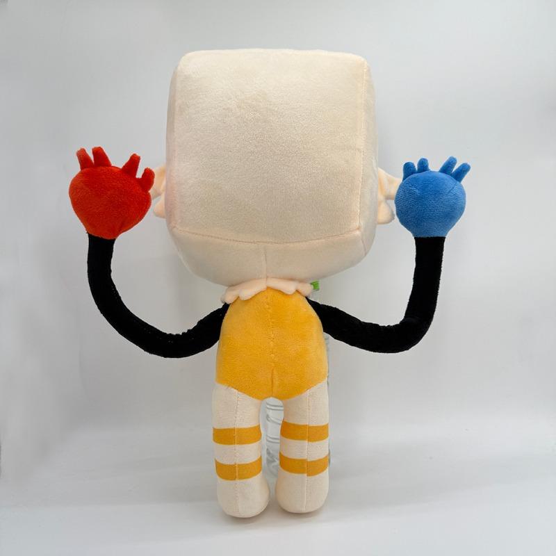 Cute Dandys World Goob Plush Toy Soft Stuffed Cartoon Character Doll Square Head Figure Collectible Home Ornament Birthday Gift for Kids and Game Fans