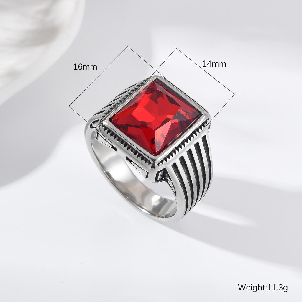 R3511 Exquisiter Mode-Herrenring aus Edelstahl mit Achat Tigerauge, Vintage, Direktverkauf ab Werk