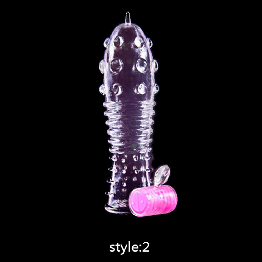 Vibrator Penis Lock Condom Ring Thread Sleeve Dotted Sex Toy
