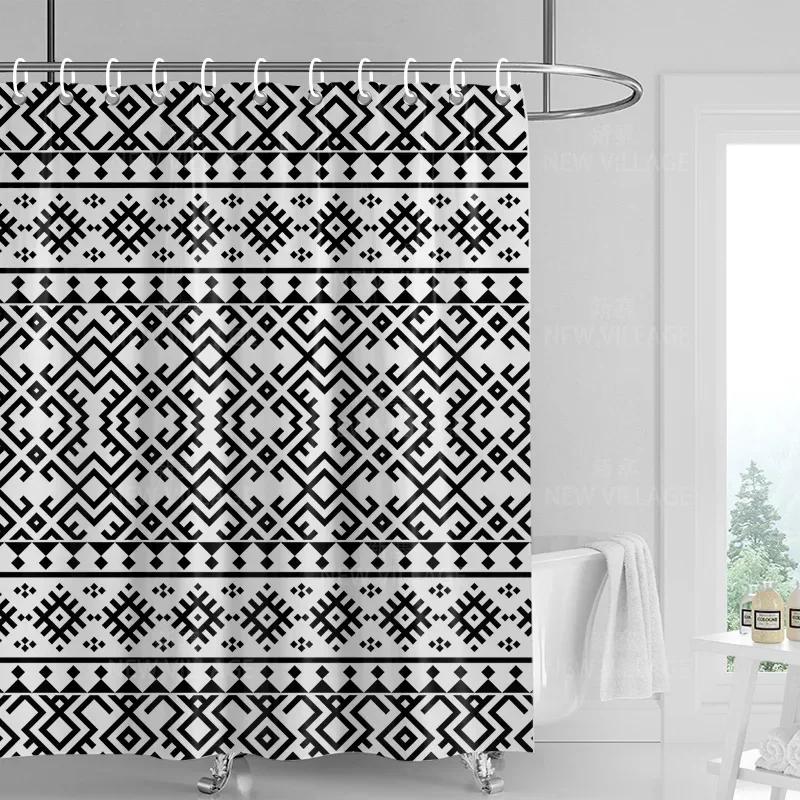 Decorazione casa tende da doccia bagno tessuto tenda impermeabile Soggiorno Moderno Nordico Moderno motivo geometrico semplice