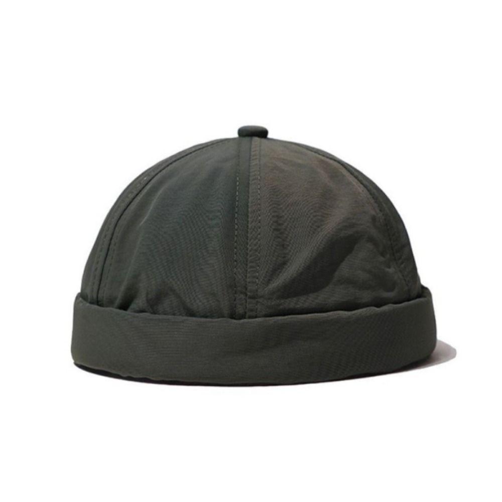 Quick Dry Brimless Hat Lightweight Daily Beanie Mesh Beanie Docker Cap Sailor Rolled Cuff Harbour Hat Casual Skullcap