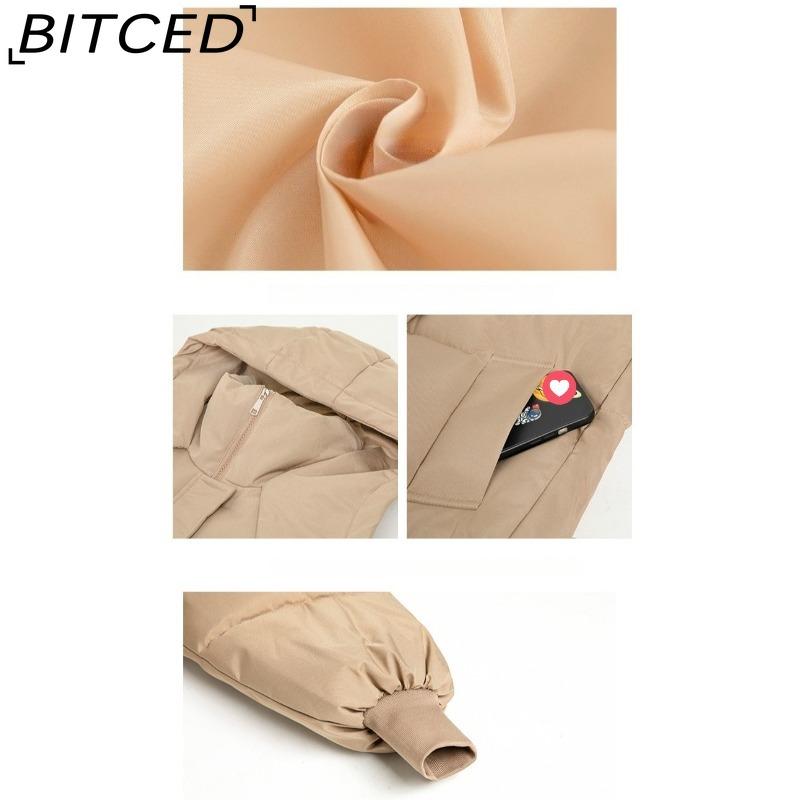 BITCED Women's Long Winter Coat - Knee-Length, Loose-Fit Down Jacket, Thickened Cotton-Padded Coat