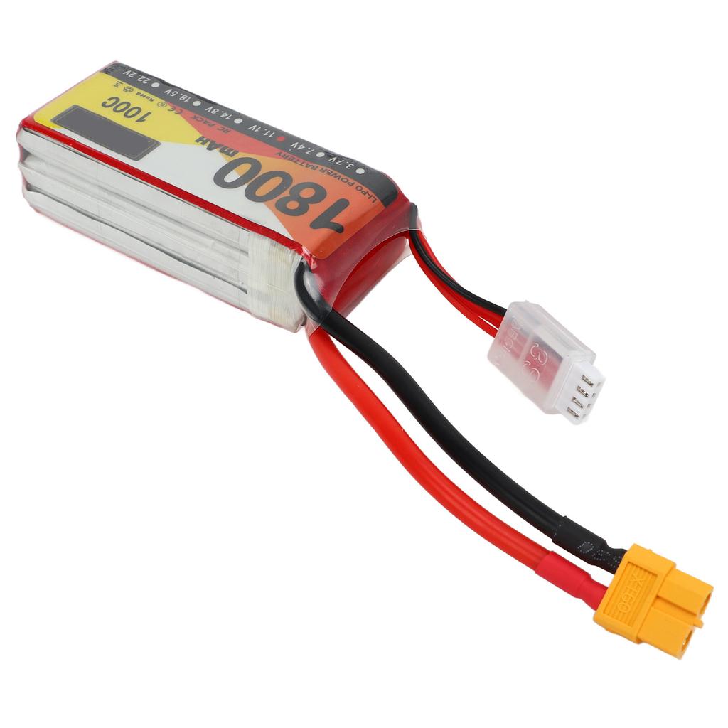 1800mAh RC Lipo Battery Pack Portable High Capacity with XT60 Plug Cell Lipo Battery 11.1V