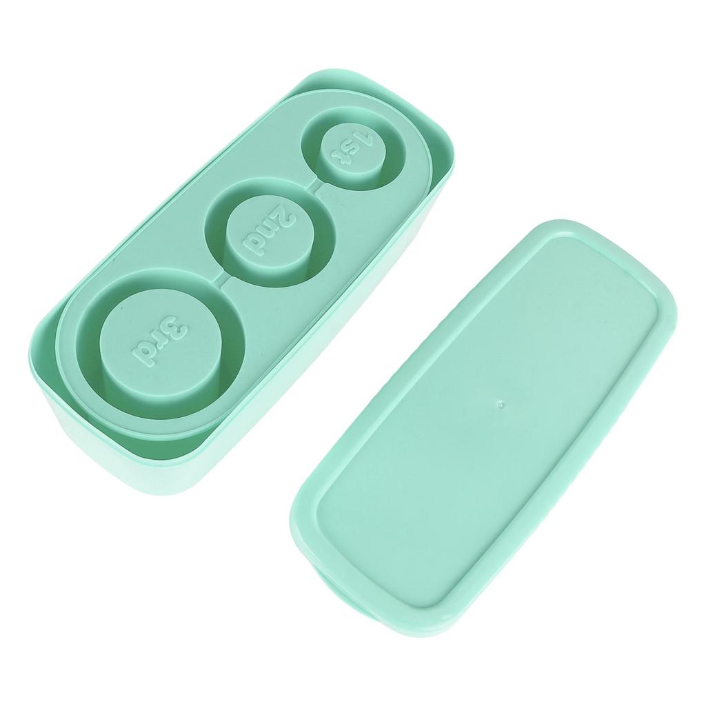 Silicone Ice Cube Tray Easy Release Ice Cubes Maker with Spill Resistant Removable Lid Bin for Cocktail Tea Coffee Cyan
