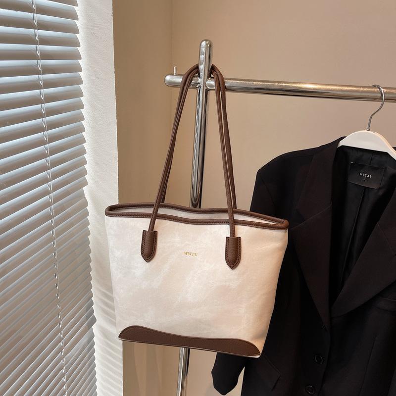 Casual Large-capacity Tote Bag Women's New Summer Fashion Retro Shoulder Bag Class Commuter Bag
