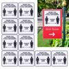 2 Set Floor Sticker Floor Distancing Signs Marker Warning Decal for Mall School Public Area