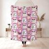 Halloween Flannel Blanket, 3D Printed Anime Ghost Throw Blanket, Skin‑Friendly for Bedroom Sofa, Multiple Size Single Twin King