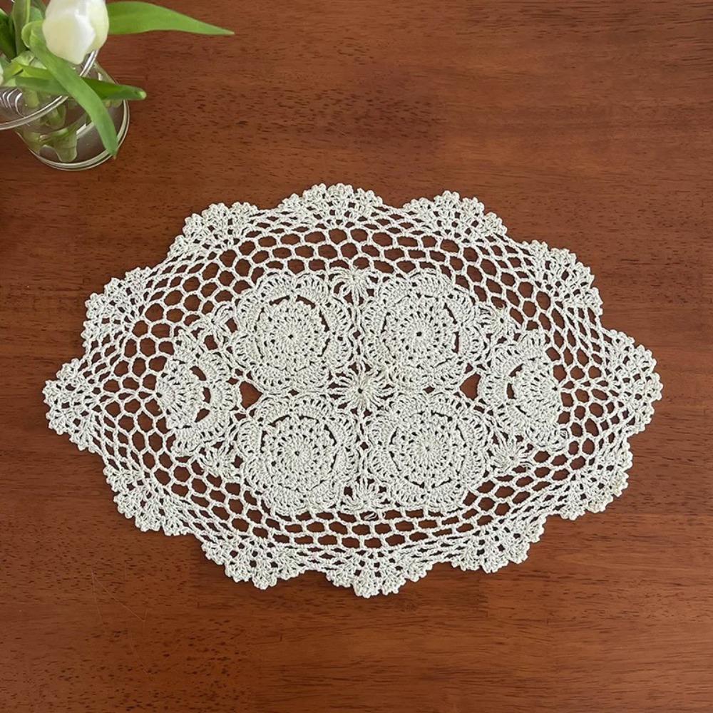 Round Oval Crochet Placemats Crochet Cotton Handmade Doilies New Table Mats
