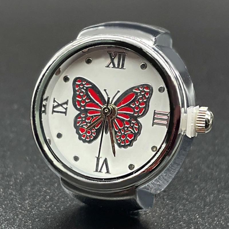 Montre Anneau pour Femmes et Hommes Montre Analogique à Quartz Cadran à Chiffres Romains Bracelet
